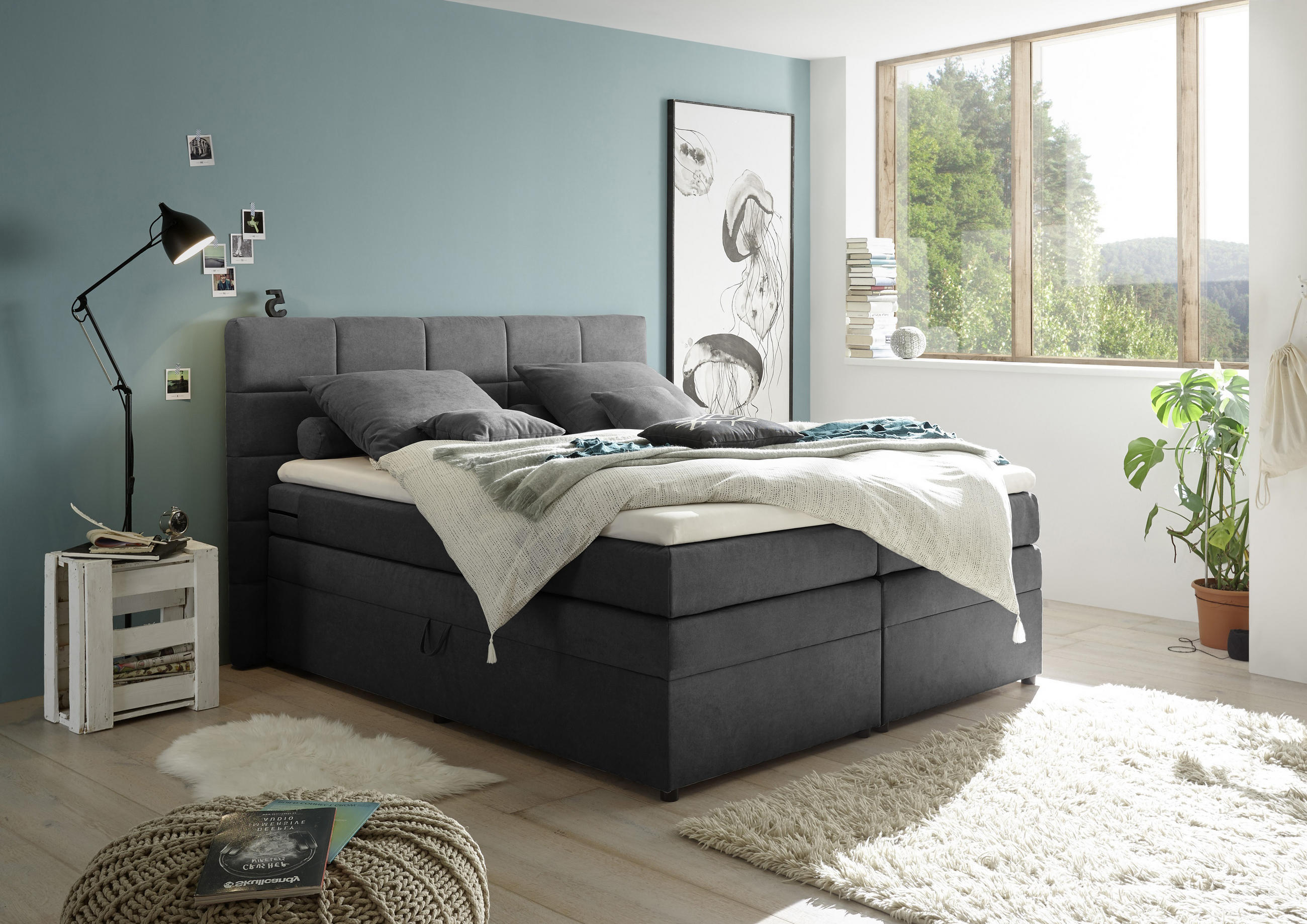 BOXSPRINGBETT 180/200 cm  in Schlammfarben  - Schlammfarben, KONVENTIONELL, Kunststoff (180/200cm) - MID.YOU