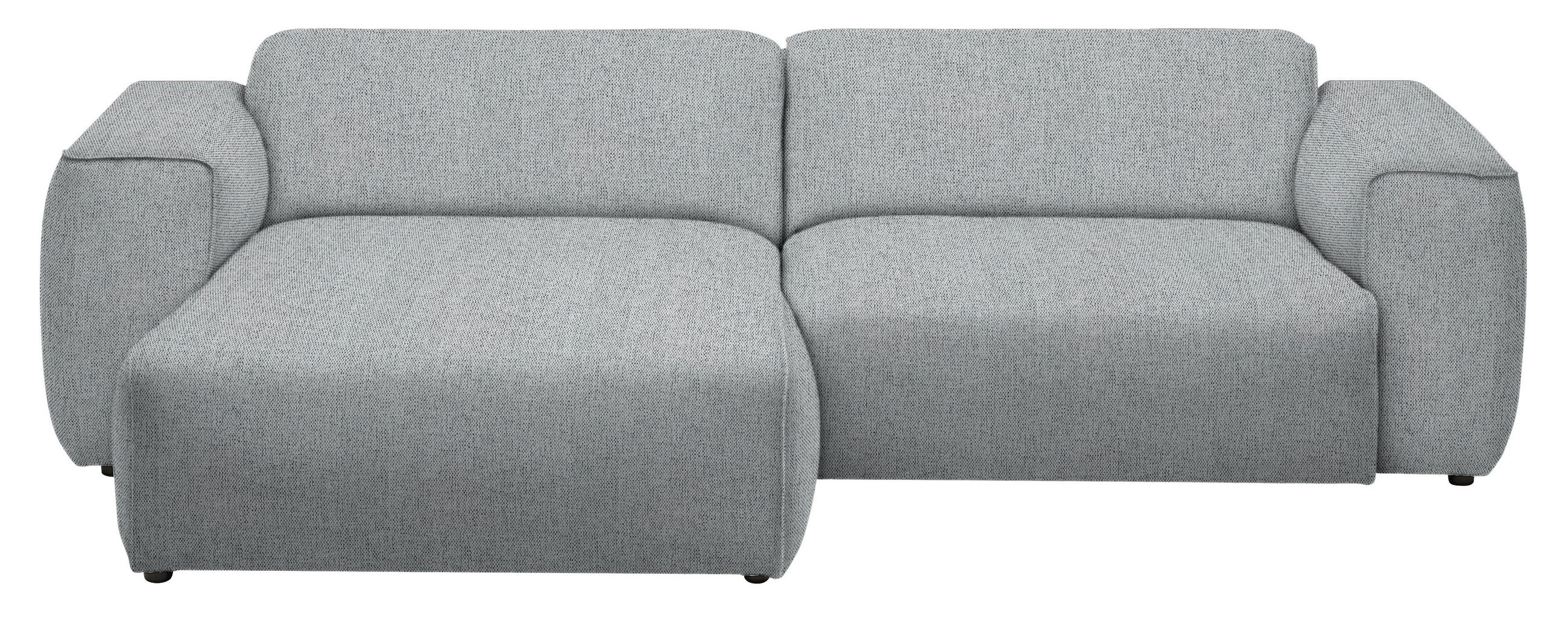 ECKSOFA in Webstoff Grau  171/265 cm  - Schwarz/Grau, Design, Kunststoff/Textil (171/265cm) - home24