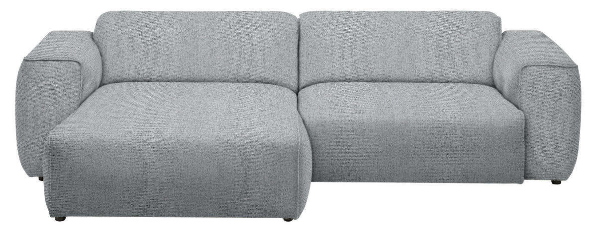 ECKSOFA in Webstoff Grau  171/265 cm  - Schwarz/Grau, Design, Kunststoff/Textil (171/265cm) - home24