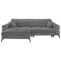 ECKSOFA Dunkelgrau Webstoff  - Dunkelgrau/Schwarz, KONVENTIONELL, Textil/Metall (180/285cm) - SetOne by Musterring