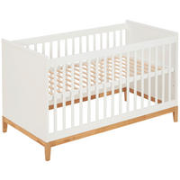 GITTERBETT SCANDIC 146/75/84 cm  - Eichefarben/Weiß, Design, Holz/Holzwerkstoff (146/75/84cm) - Jimmylee