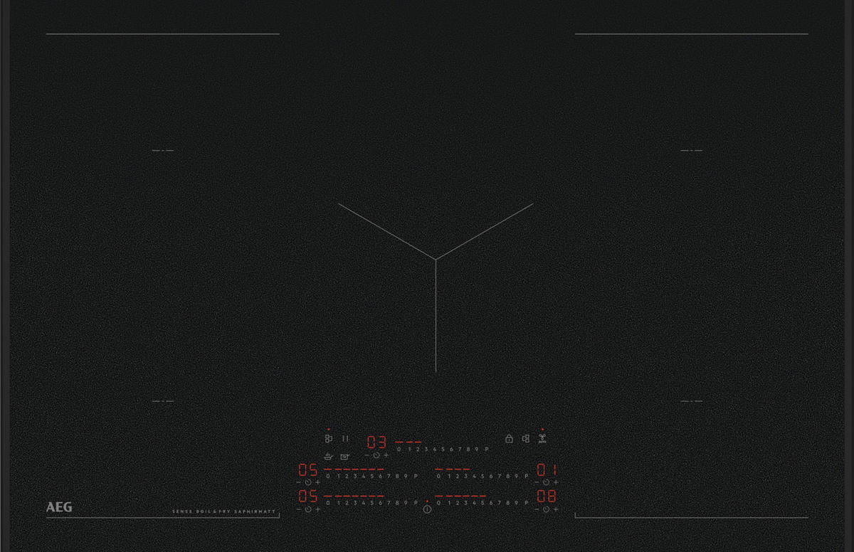 INDUKTIONSKOCHFELD KID6857AS  - Schwarz, Basics, Glas/Metall (80/52/4,4cm) - AEG