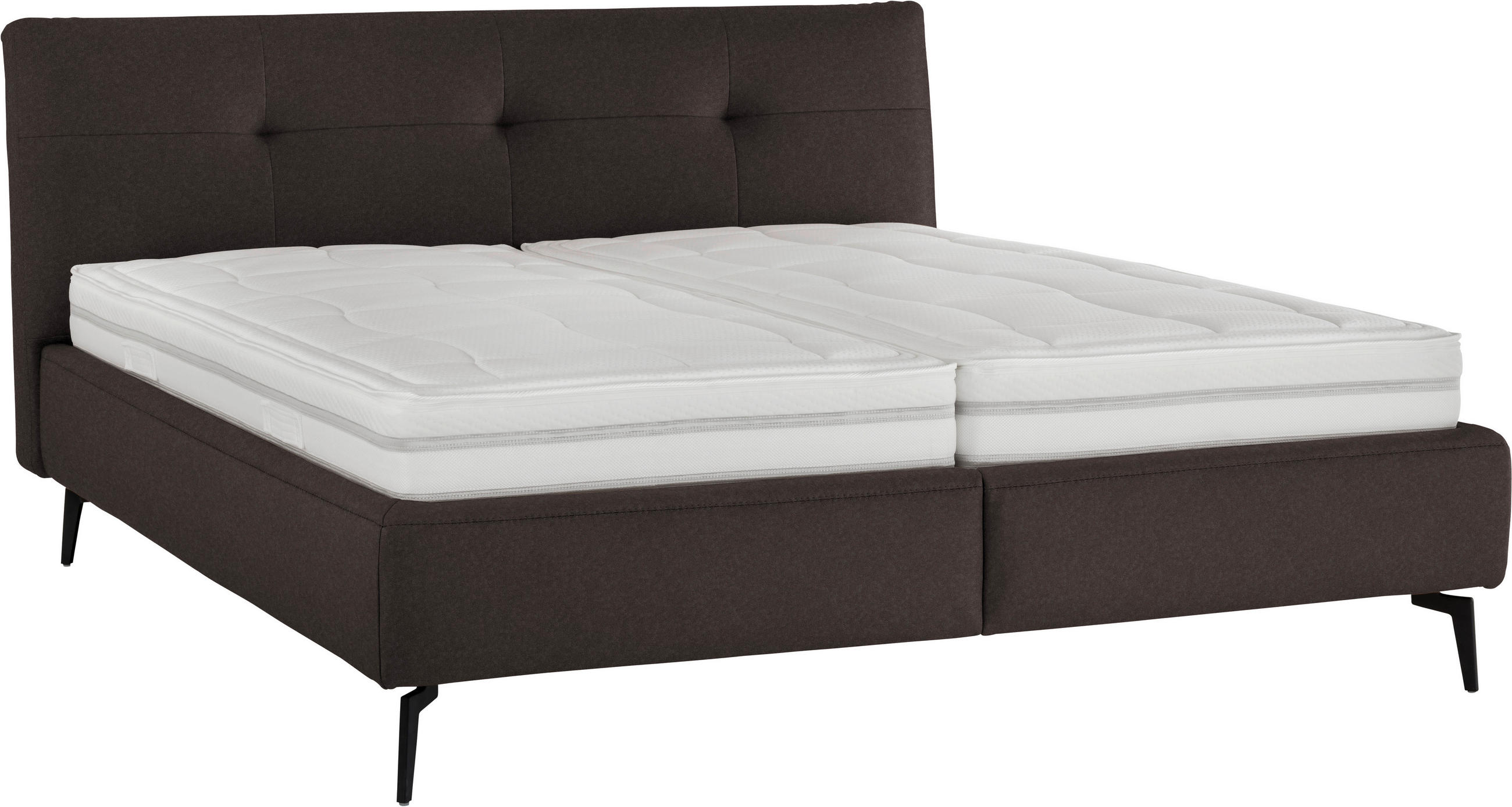 POLSTERBETT 180/200 cm  in Braun  - Weiss/Creme, Modern, Holz/Holzwerkstoff (180/200cm) - Beldomo - Sleep
