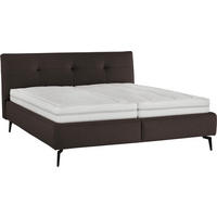 POLSTERBETT 180/200 cm  in Braun  - Weiss/Creme, Modern, Holz/Holzwerkstoff (180/200cm) - Beldomo - Sleep