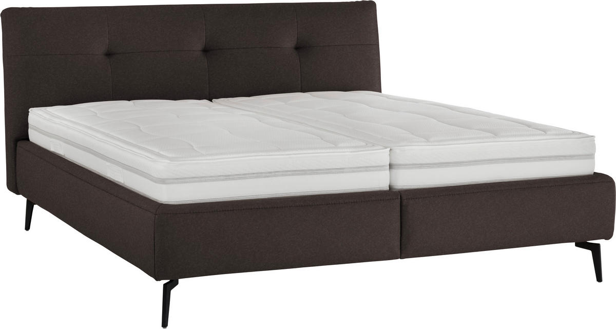 POLSTERBETT 180/200 cm  in Braun  - Weiss/Creme, Modern, Holz/Holzwerkstoff (180/200cm) - Beldomo - Sleep