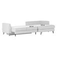 ECKSOFA Dunkelgrau Cord  - Dunkelgrau/Buchefarben, Design, Holz/Textil (271/165cm) - Carryhome