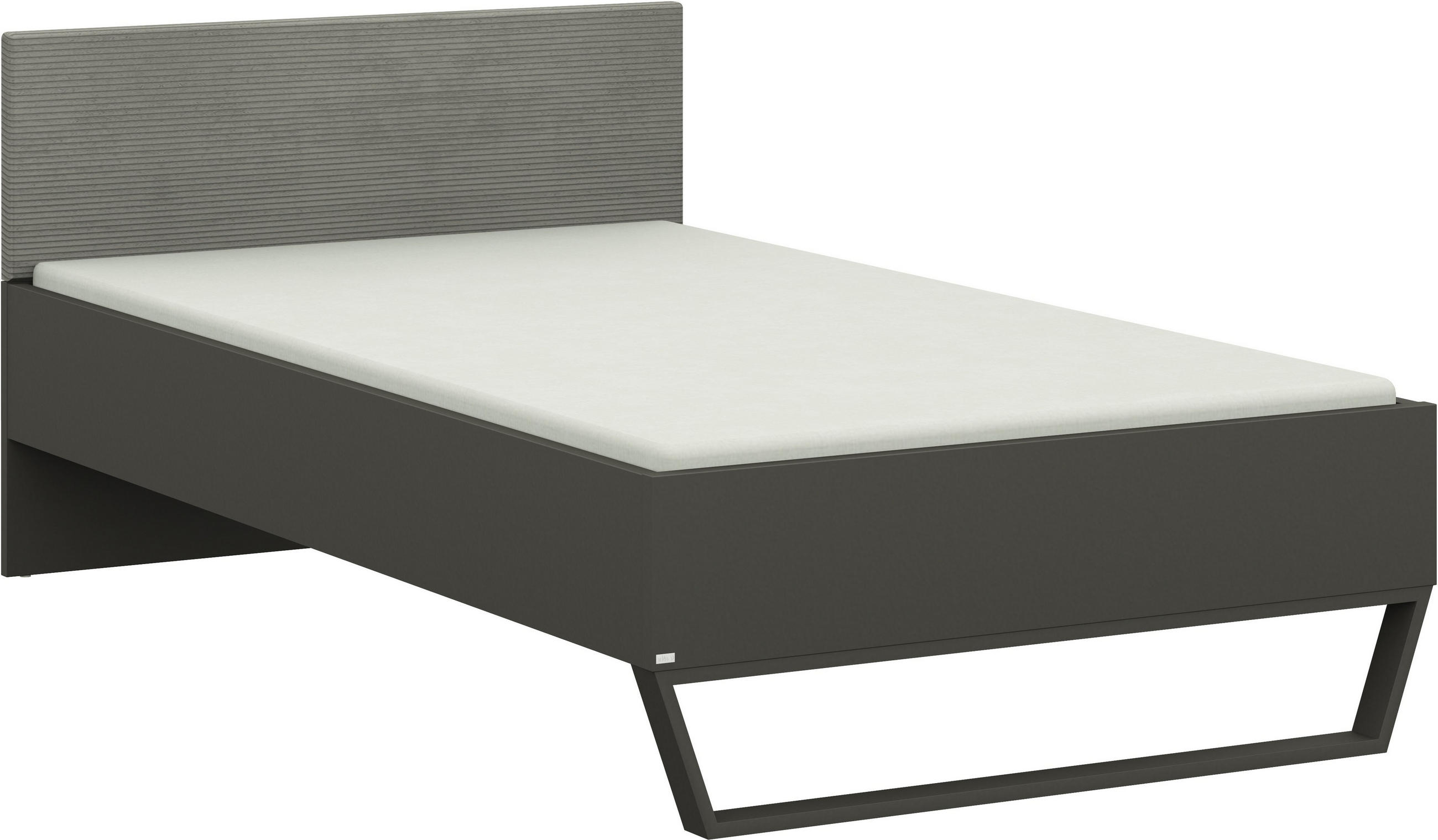 BETT 120/200 cm in Anthrazit, Graphitfarben - Anthrazit/Graphitfarben, Design, Holzwerkstoff/Textil (120/200cm) - Cantus