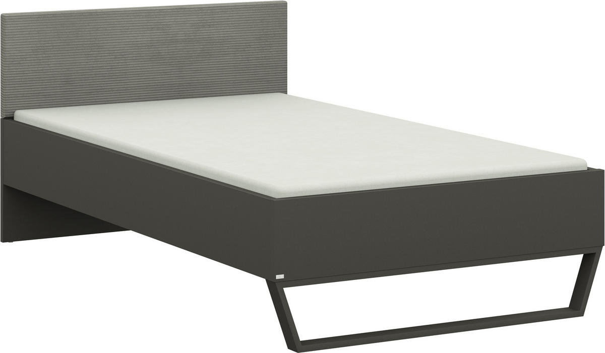 BETT 120/200 cm  in Anthrazit, Graphitfarben   - Anthrazit/Graphitfarben, Design, Holzwerkstoff/Textil (120/200cm) - Cantus
