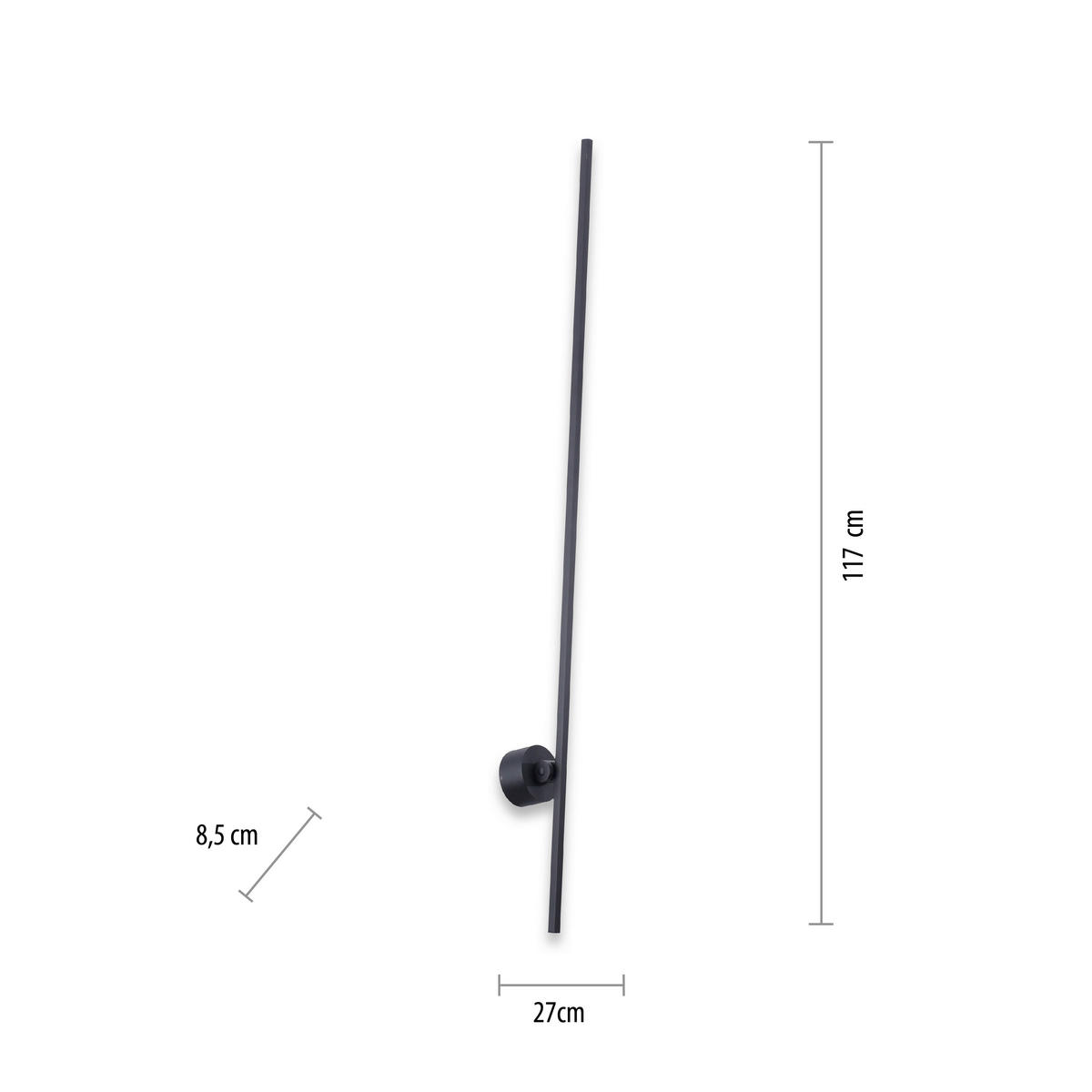 STENSKA LED-SVETILKA  Pure-Grafo 13 W/1400 lm/3000 K/230 V/ - črna, Trendi, kovina/umetna masa (27/8,5/117cm)