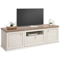 TV-SZEKRÉNY 180/56/50 cm  - nikkelszínű/fehér, Lifestyle, faalapú anyag/fém (180/56/50cm) - Hom`in