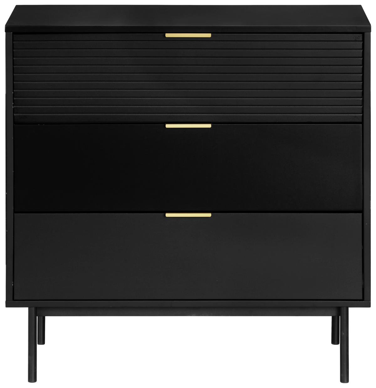 KOMODA, černá, barvy zlata, 80/80/40 cm - černá/barvy zlata, Design, kov/kompozitní dřevo (80/80/40cm) - Livetastic