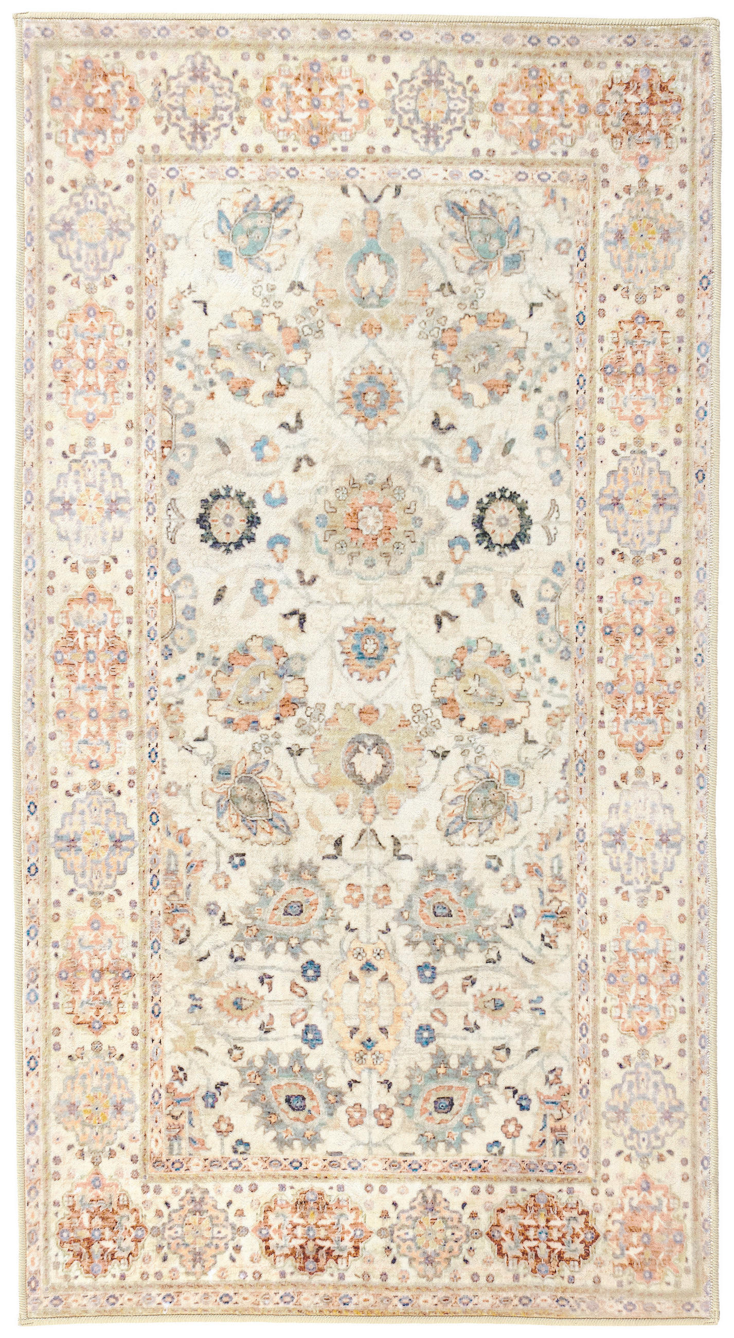 Lindorug Vintage-Teppich Living Jane Hellrosa, Perlmutt, Pastellblau 240x340 cm