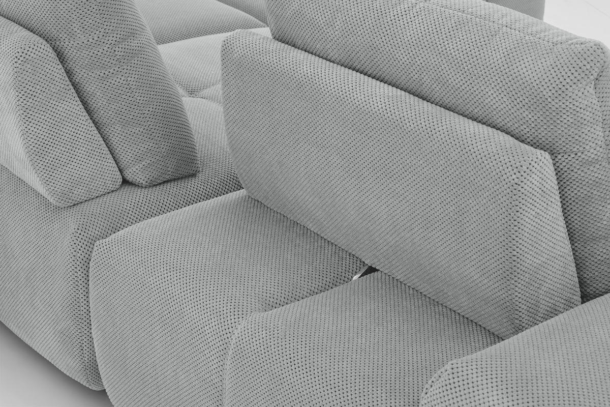 ECKSOFA in Velours Grau  326/236 cm  - Schwarz/Grau, Design, Kunststoff/Textil (326/236cm) - Xora