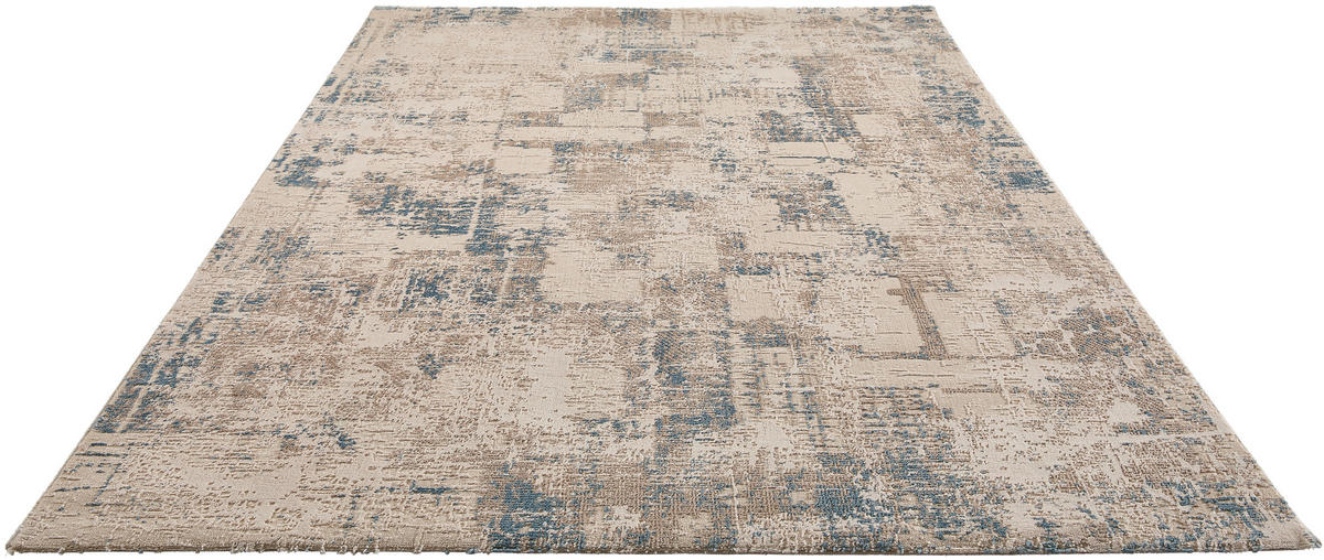 FLACHWEBETEPPICH Wohnzimmer 160/230 cm Blau, Beige rechteckig  - Blau/Beige, Trend, Textil (160/230cm) - Novel