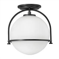 DECKENLEUCHTE  28.2/31.8 cm    - Schwarz, Design, Glas/Metall (28.2/31.8cm) - Elstead Lighting