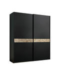 SCHWEBETÜRENSCHRANK  in Anthrazit, Schwarz, Eichefarben  - Eichefarben/Anthrazit, Design, Glas/Holz (167/240/68cm) - Dieter Knoll