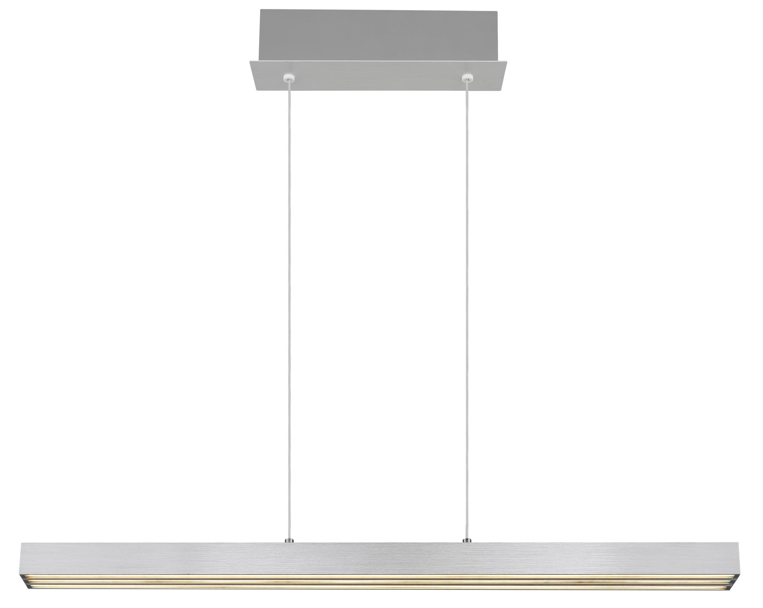 LED-HÄNGELEUCHTE 95-150/7,5/80-150 cm  - Opal/Alufarben, Design, Kunststoff/Metall (95-150/7,5/80-150cm) - Globo