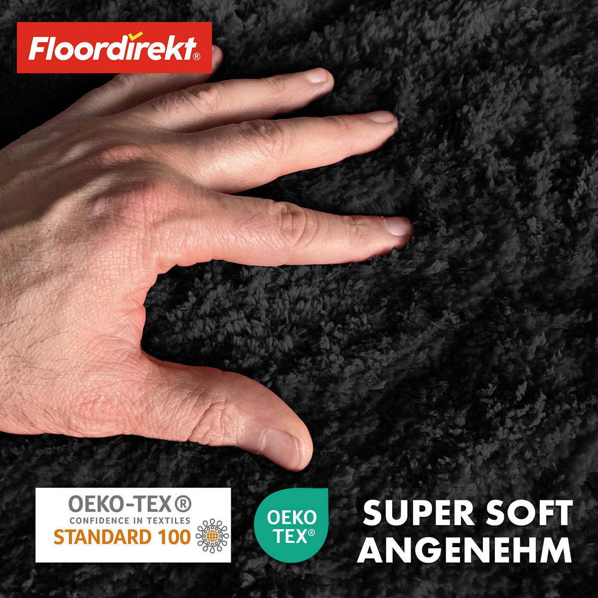 BADEMATTE SKY Schwarz 95 cm  - Schwarz, Basics, Kunststoff/Textil (95cm) - Floordirekt