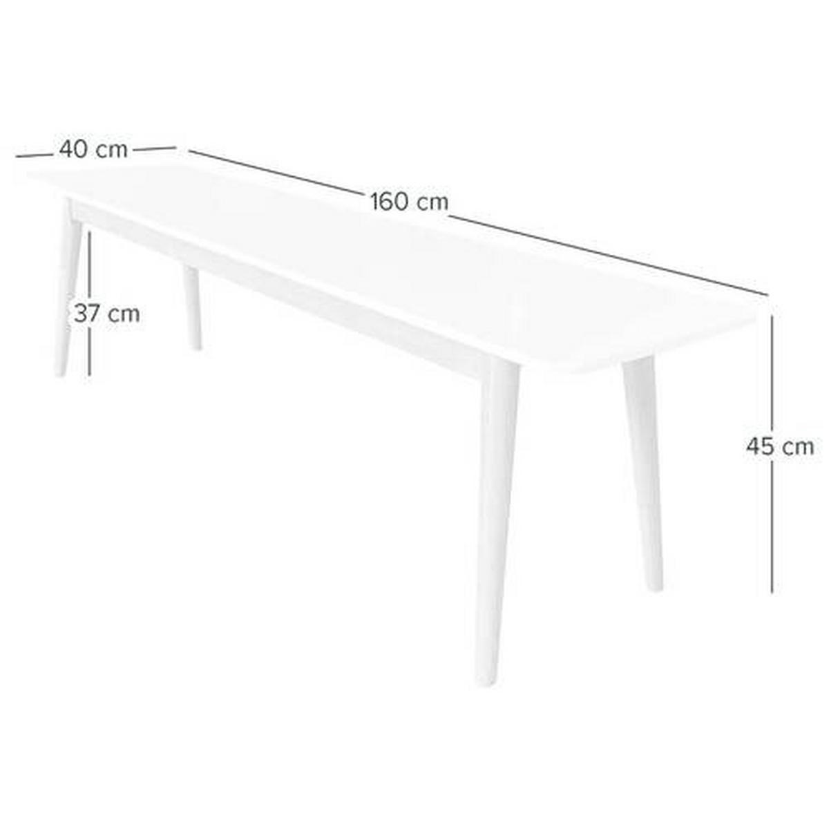 SITTBÄNK i trä, trämaterial vit, ekfärgad  - vit/ekfärgad, Modern, trämaterial/trä (160/46/40cm) - home24