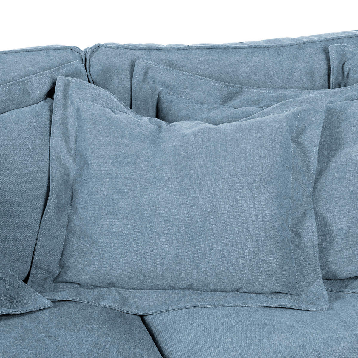 ECKSOFA STELLA Blau Webstoff Zierkissen, Rückenkissen  - Blau/Schwarz, Design, Kunststoff/Textil (238/222cm) - P & B