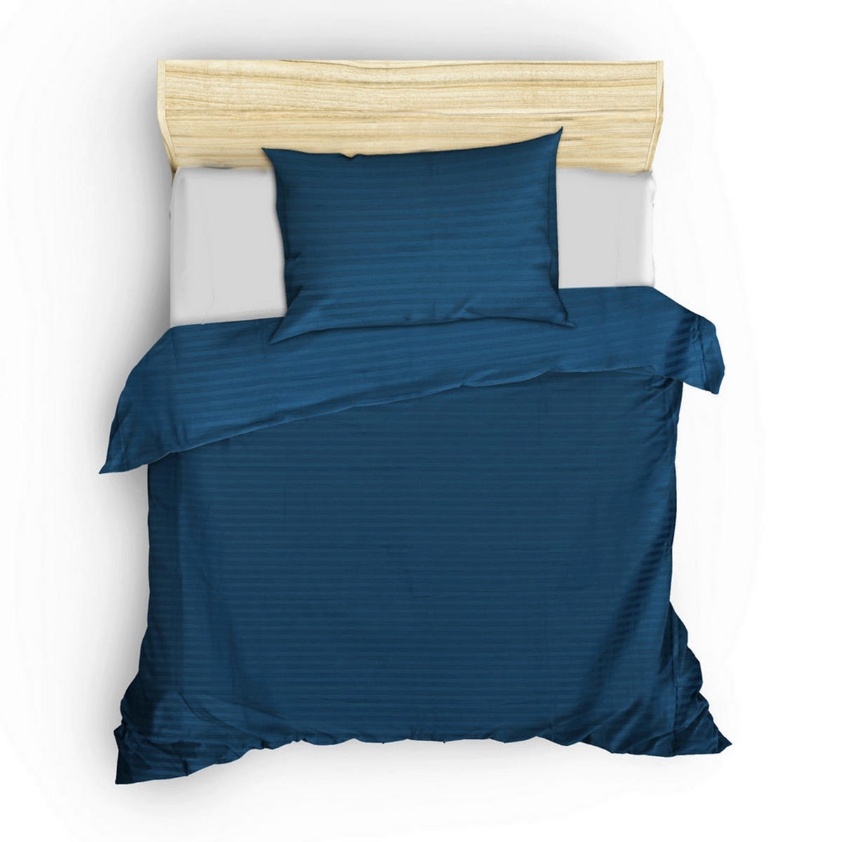 BETTWÄSCHE Satin 135/200 cm  - Blau, Basics, Textil (135/200cm)