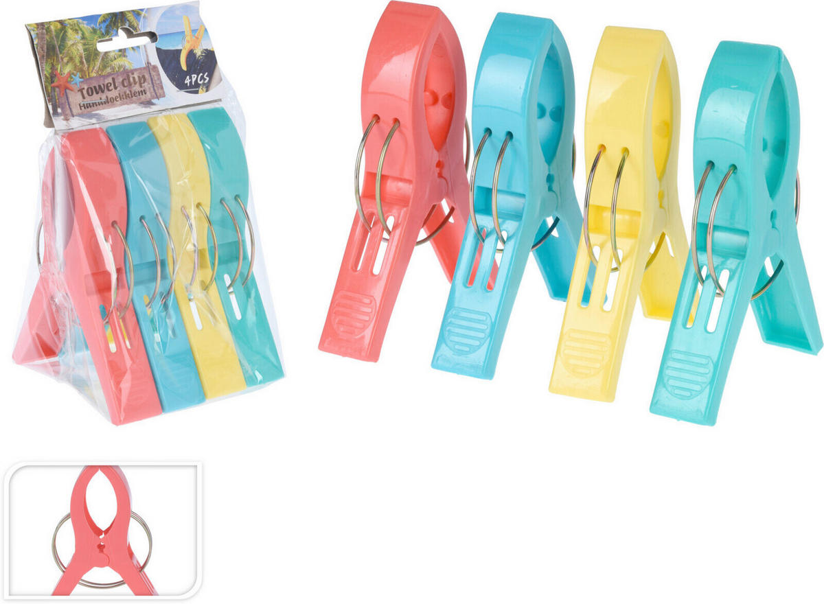 KOLÍČKY NA RUČNÍKY - vícebarevná, Basics, plast (12/8.5/2cm)