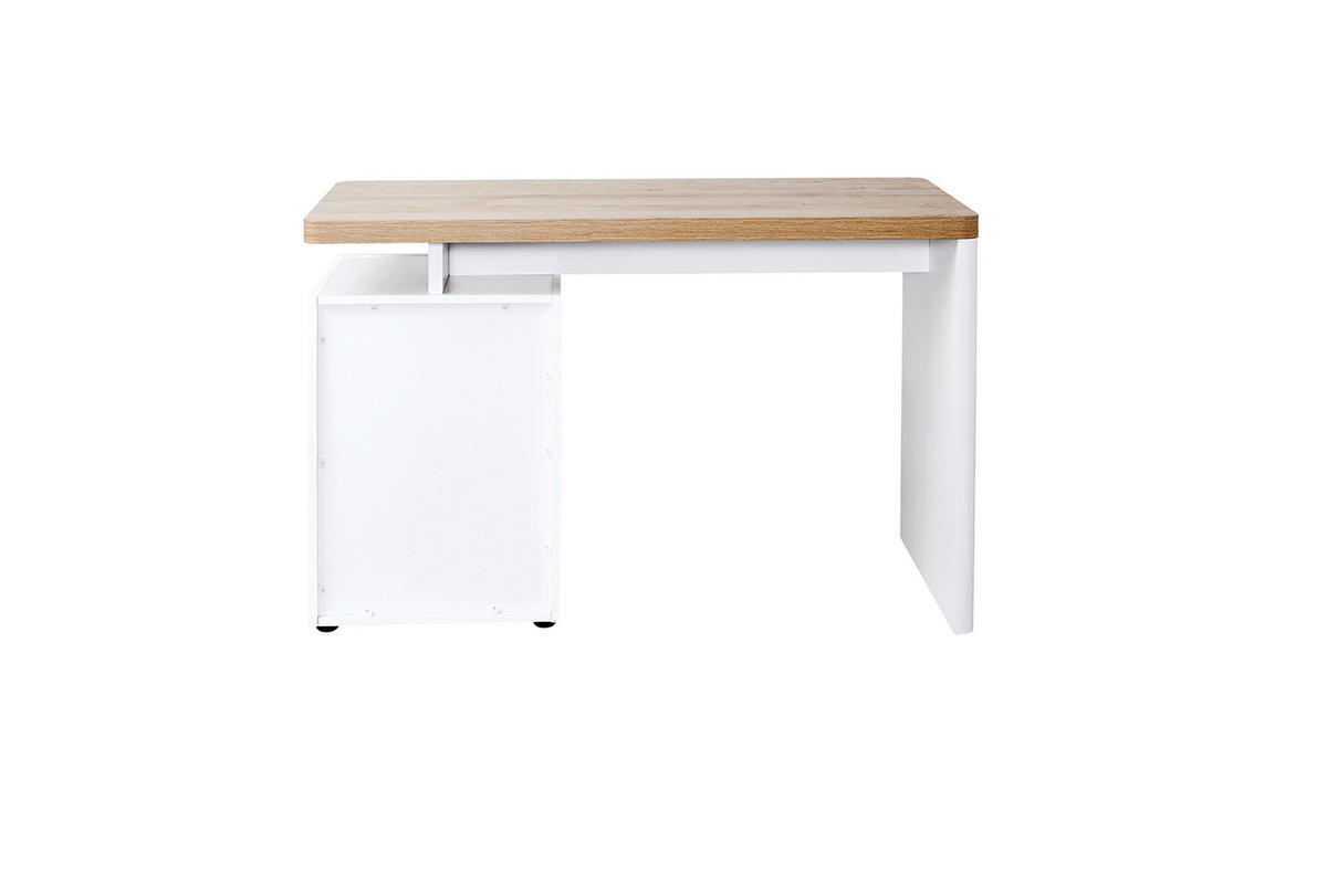 SCHREIBTISCH 120/55/76 cm Weiß, Eichefarben  - Eichefarben/Weiß, Design, Holzwerkstoff (120/55/76cm) - MID.YOU