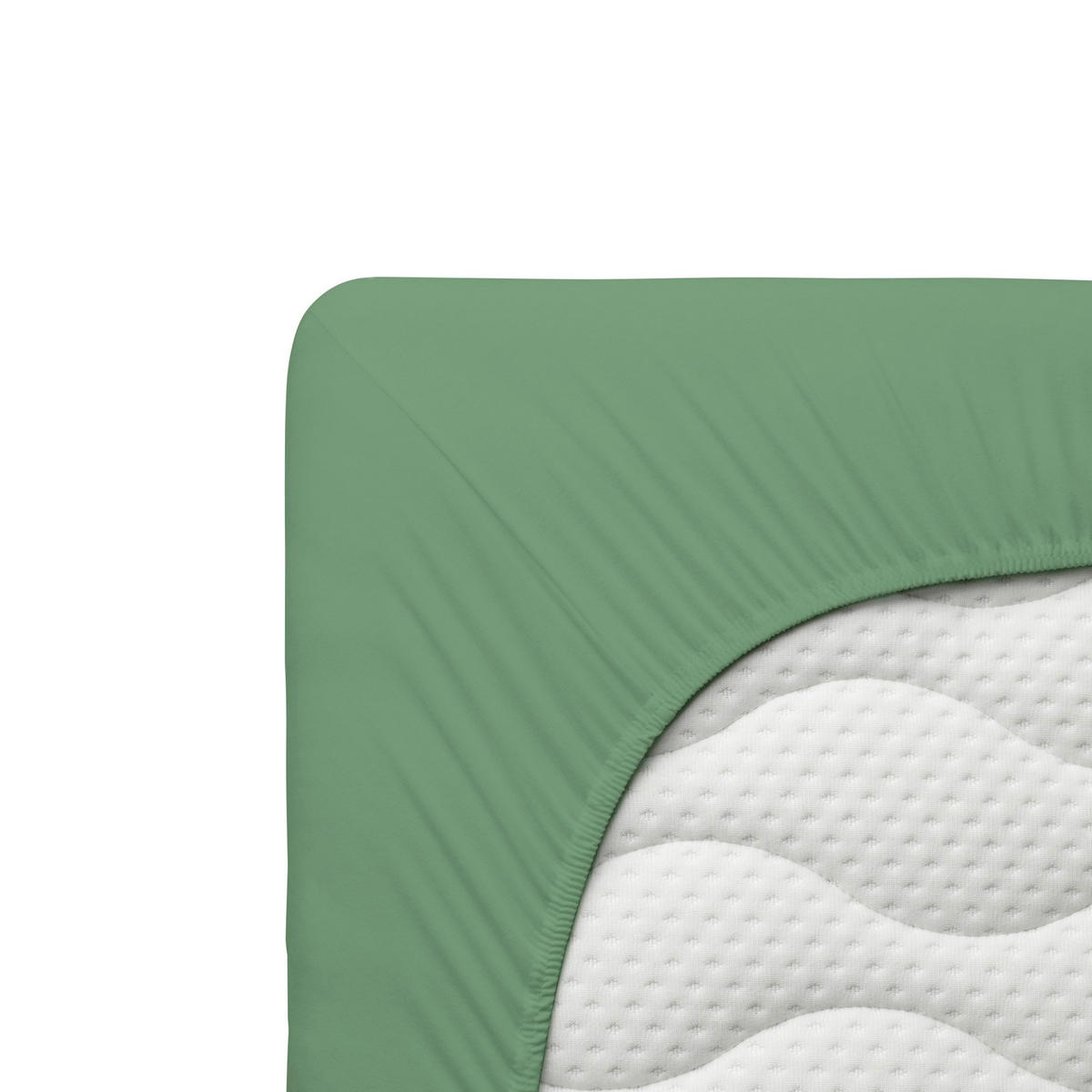 SPANNLEINTUCH 90-100/190-220 cm Jersey  - Grün, Basics, Textil (90-100/190-220cm) - Schlafgut