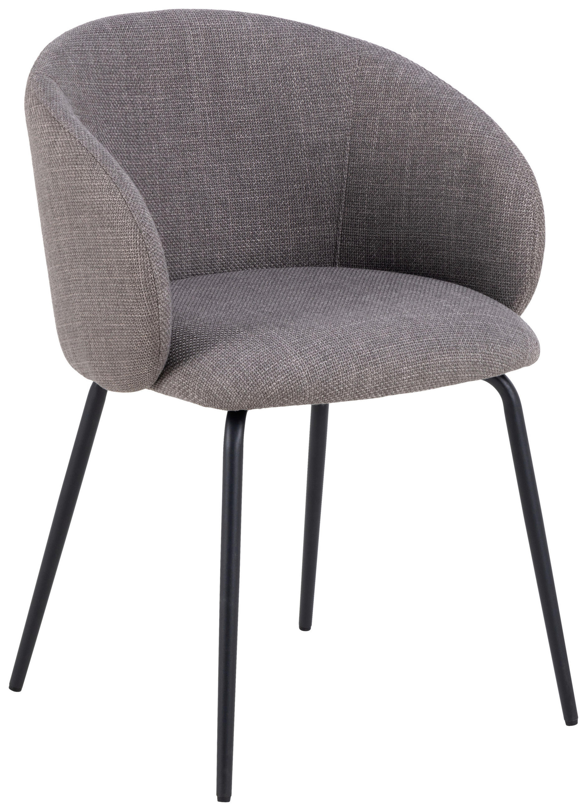 ARMLEHNSTUHL Stahl Struktur  - Hellgrau/Schwarz, Design, Textil/Metall (55,5/79/55cm) - MID.YOU