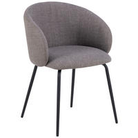 ARMLEHNSTUHL  in Stahl Struktur  - Hellgrau/Schwarz, Design, Textil/Metall (55,5/79/55cm) - MID.YOU