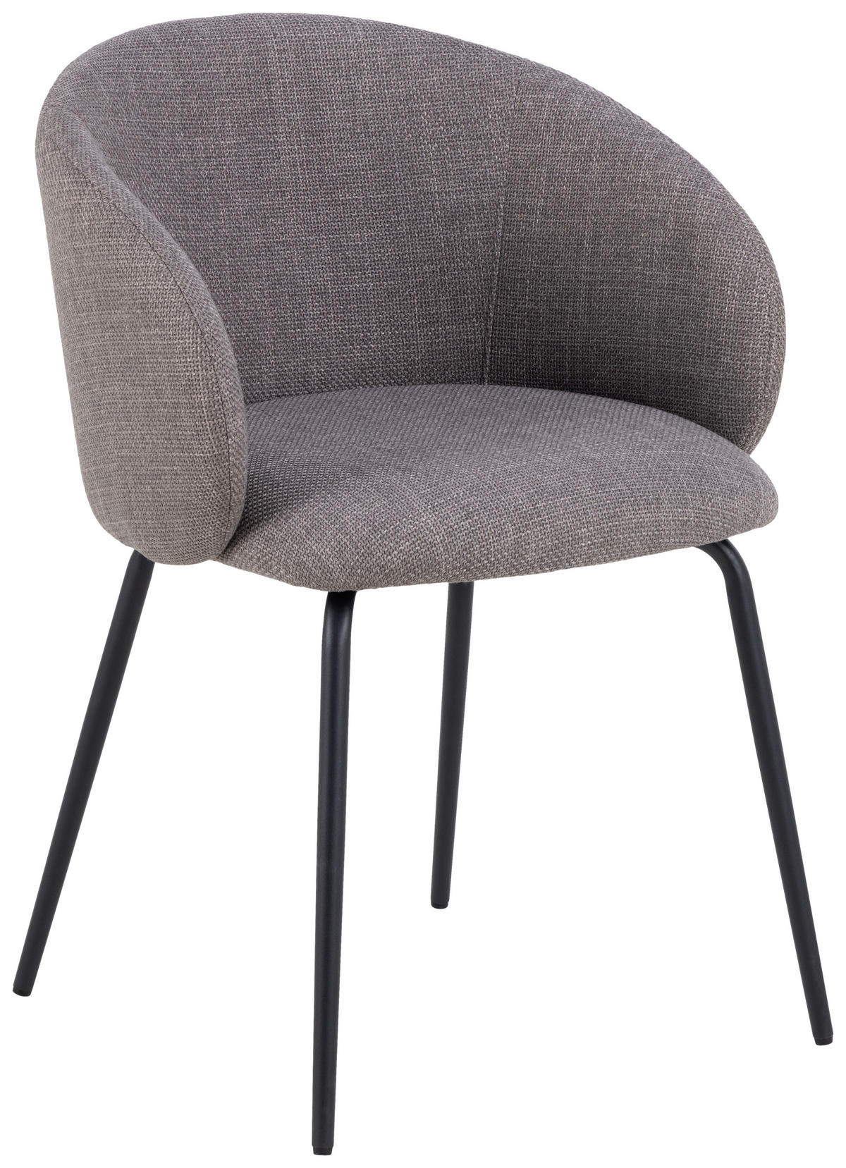 ARMLEHNSTUHL  in Stahl Struktur  - Hellgrau/Schwarz, Design, Textil/Metall (55,5/79/55cm) - MID.YOU