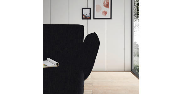 ECKSOFA  in Flachgewebe Schwarz  279-327/176-217 cm  - Schwarz, Design, Textil/Metall (279-327/176-217cm) - Dieter Knoll