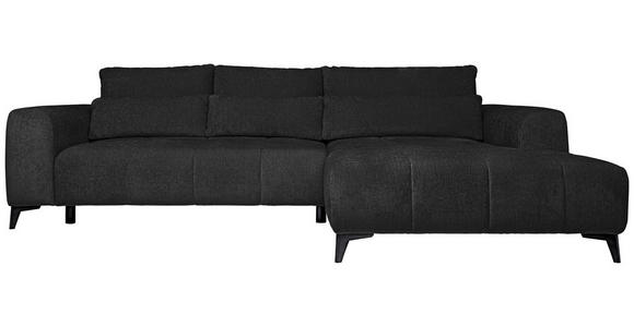 ECKSOFA  in Chenille Schwarz  279/222 cm  - Schwarz, KONVENTIONELL, Kunststoff/Textil (279/222cm) - Hom`in