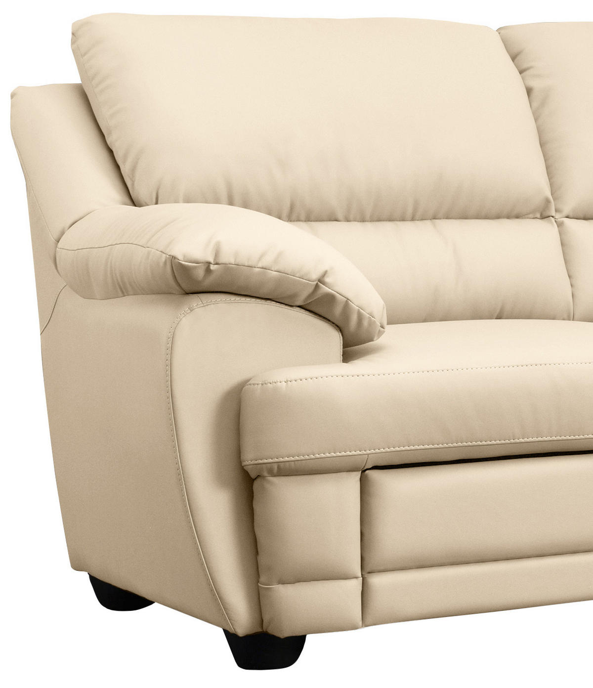 ECKSOFA in Lederlook Beige  - Beige, Design, Kunststoff/Textil (245/225cm) - Livetastic