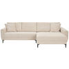 ECKSOFA in Cord Naturfarben  283/174 cm  - Schwarz/Naturfarben, Design, Textil/Metall (283/174cm) - Xora
