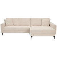 ECKSOFA in Cord Naturfarben  283/174 cm  - Schwarz/Naturfarben, Design, Textil/Metall (283/174cm) - Xora