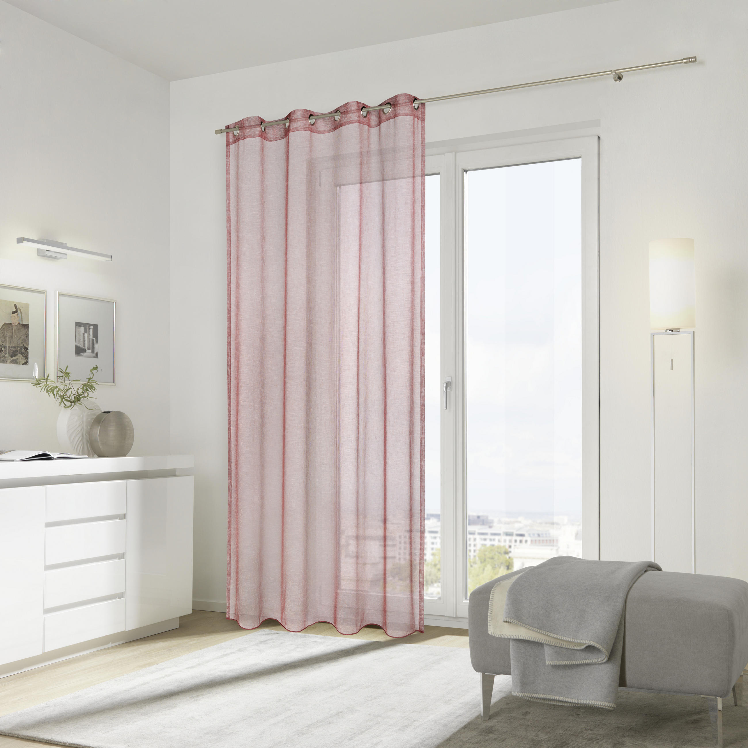ÖSENSCHAL CARINO halbtransparent 145/245 cm   - Bordeaux, Basics, Textil (145/245cm) - Ambiente