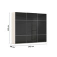 SCHWEBETÜRENSCHRANK 242/223/68 cm 3-türig Schwarz, Champagner  - Champagner/Alufarben, KONVENTIONELL, Glas/Holzwerkstoff (242/223/68cm) - Novel