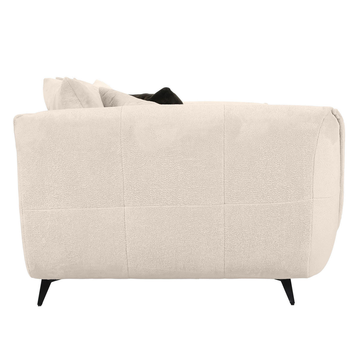 BIGSOFA Flachgewebe Creme, Schwarz, Weiss  - Weiss/Dunkelbraun, Design, Textil/Metall (275/80/123cm) - Stylife