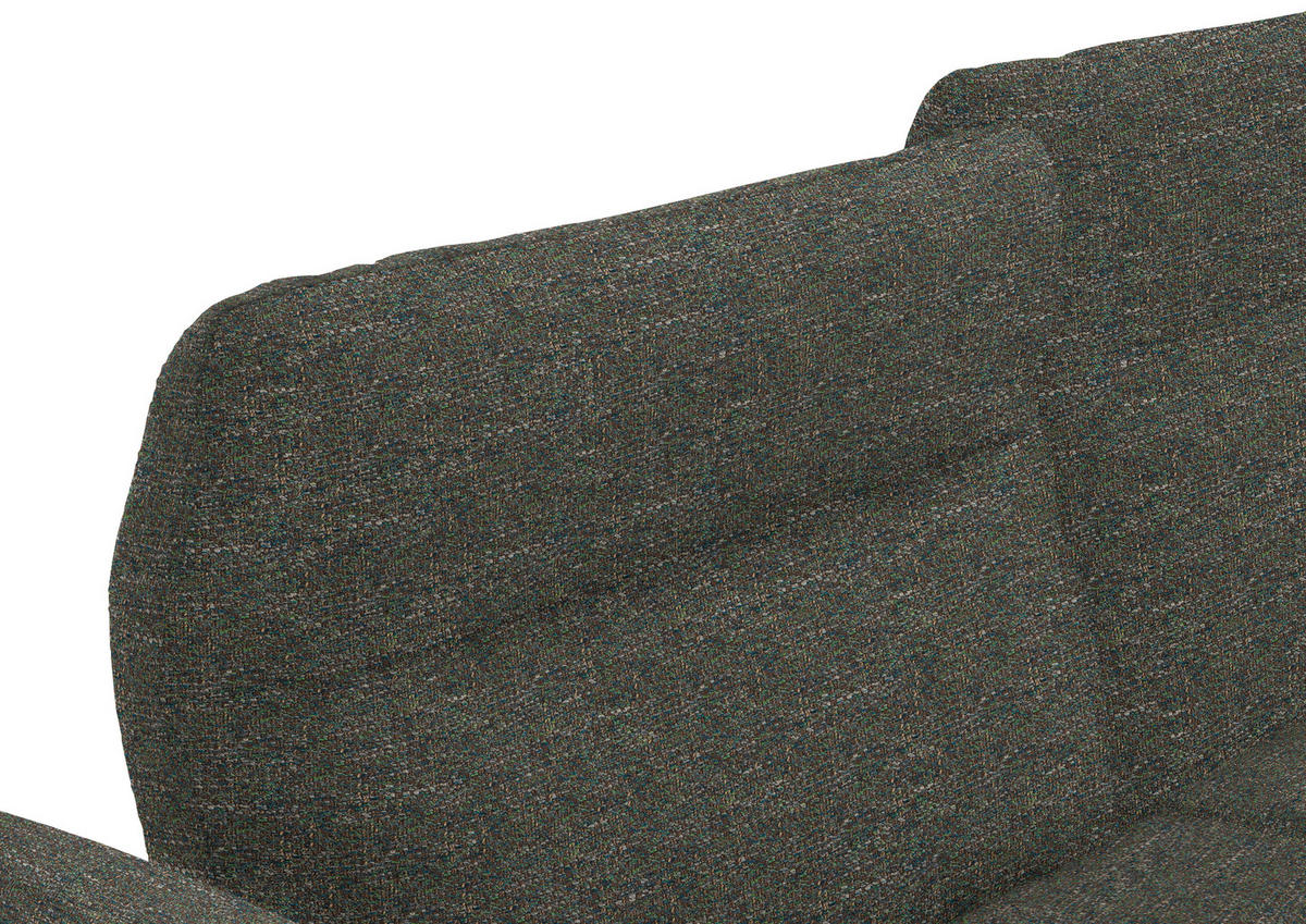 ECKSOFA in Webstoff Khaki  - Khaki/Schwarz, Design, Textil/Metall (290/223cm) - Moderano