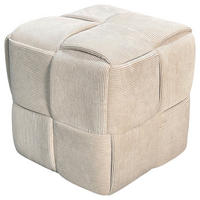 POUF Cord Beige 40/40/40 cm  - Beige, Design, Textil (40/40/40cm) - MID.YOU