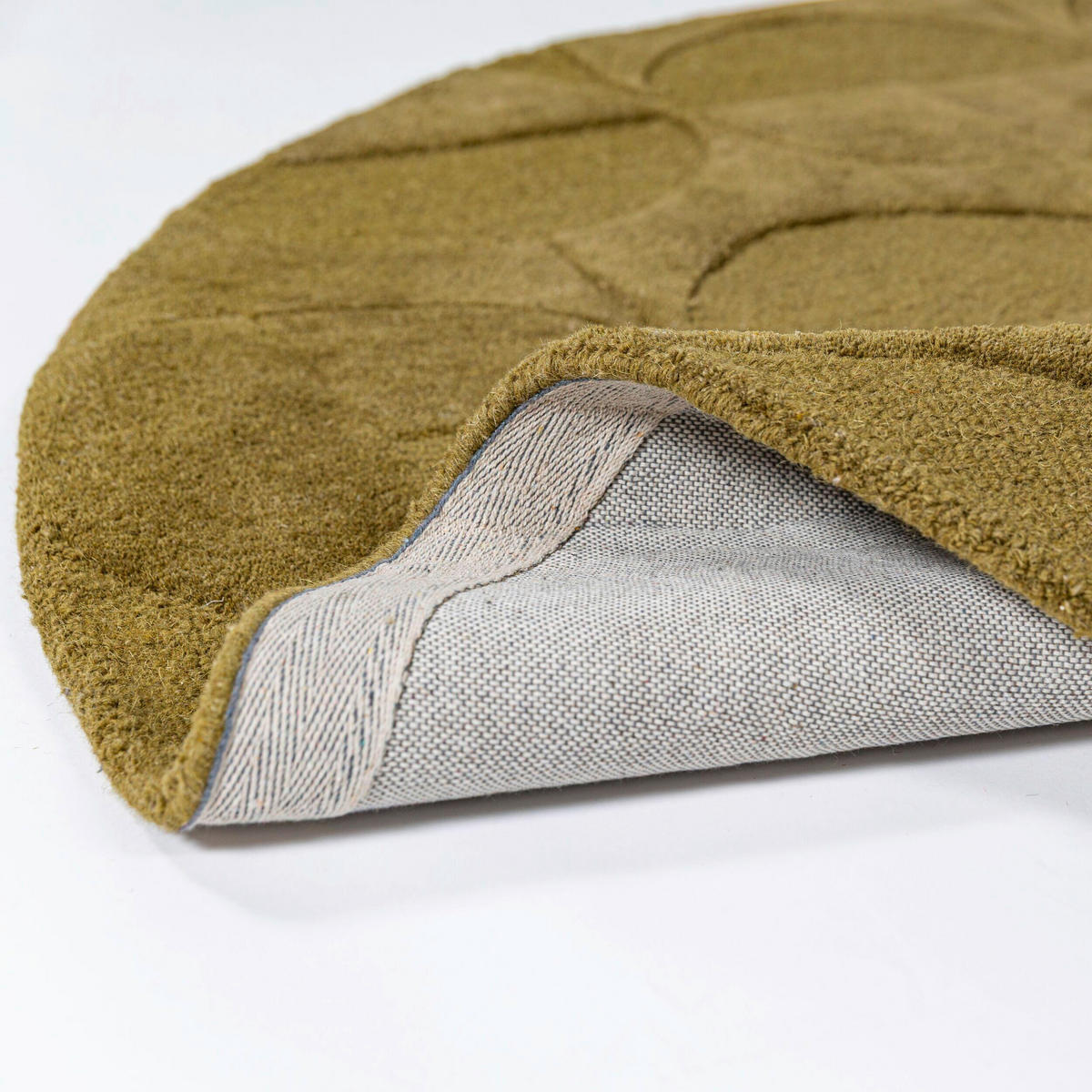 WOLLTEPPICH 160/160 cm Gigi Olivgrün rund  - Olivgrün, Basics, Textil (160/160cm) - Flair Rugs