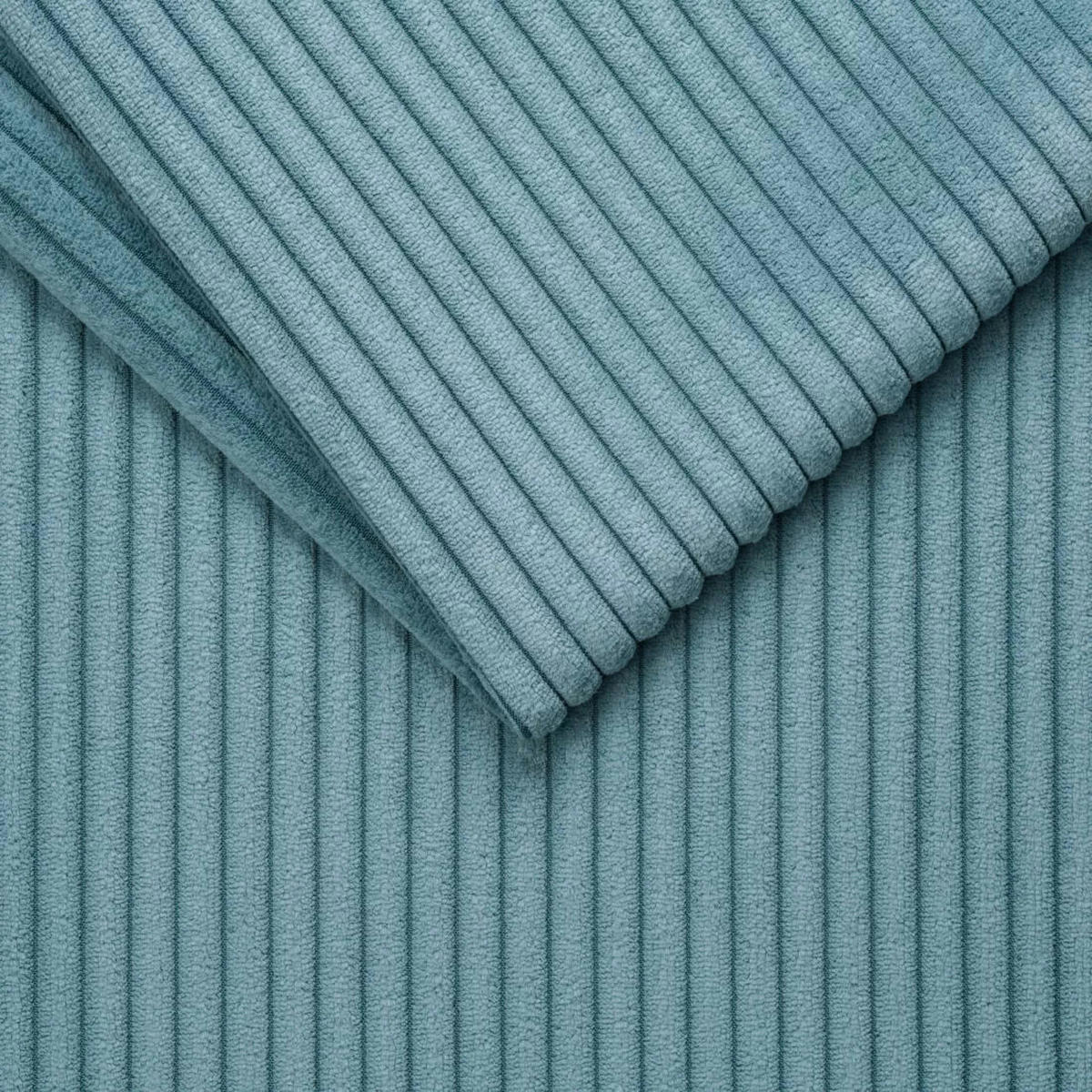 ECKSOFA in Cord Hellblau  - Schwarz/Hellblau, Design, Kunststoff/Textil (205/340cm) - Lomoco