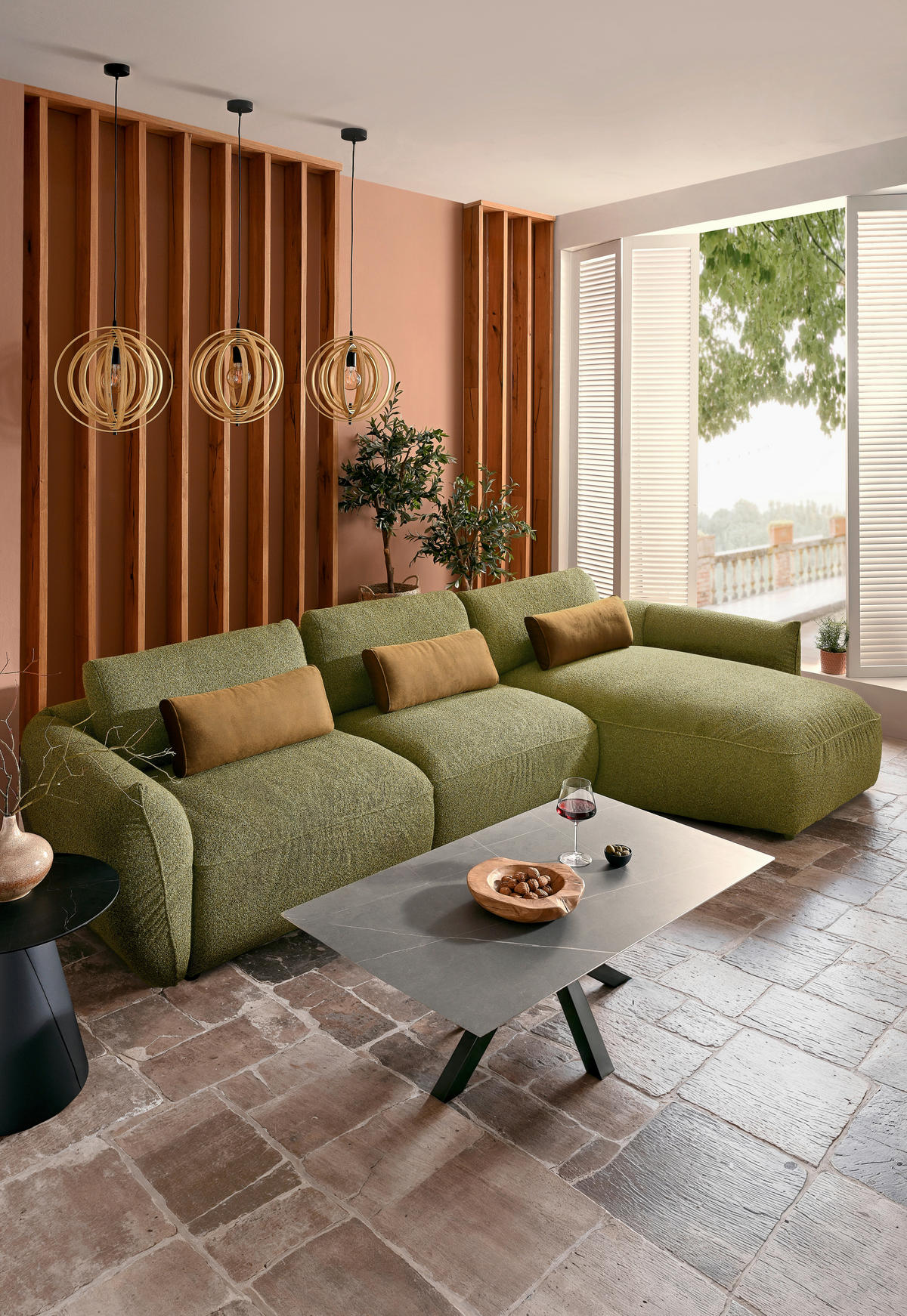 ECKSOFA Coperta Dunkelgrün Chenille Rückenkissen, Nierenkissen  - Dunkelgrün/Schwarz, Design, Kunststoff/Textil (340/190cm) - Belluti