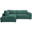 ECKSOFA in Cord Grün 224/265 cm - Schwarz/Grün, Design, Kunststoff/Textil (224/265cm) - Hom`in