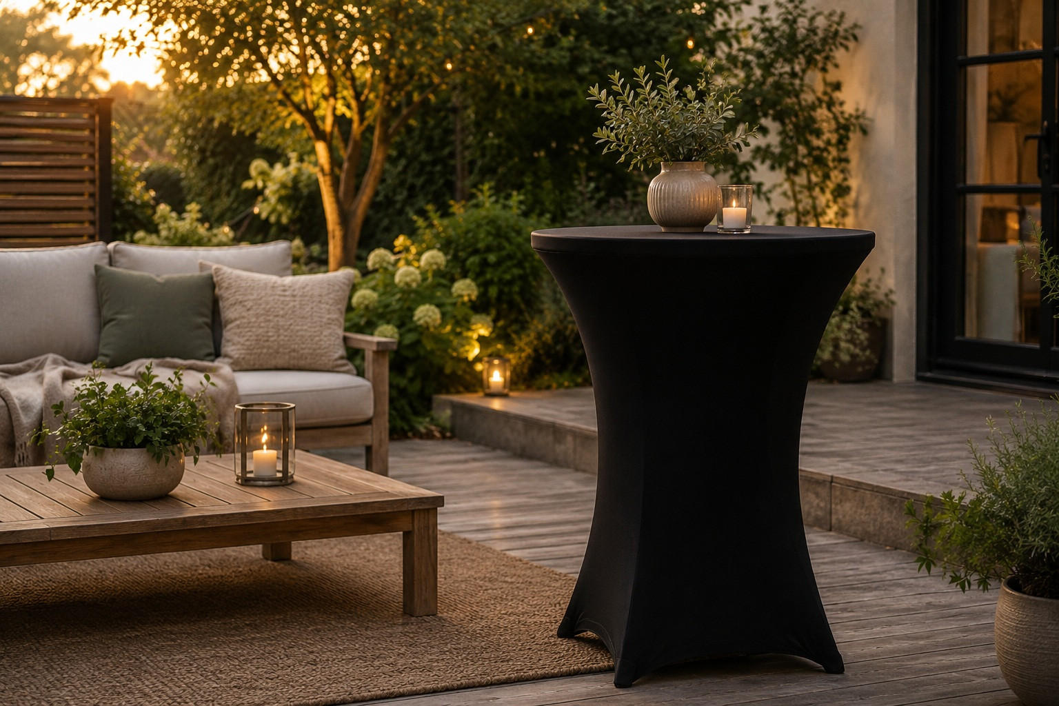 Acamp Stehtisch Schwarz, Platin, Grauweiß 60x110x60 cm
