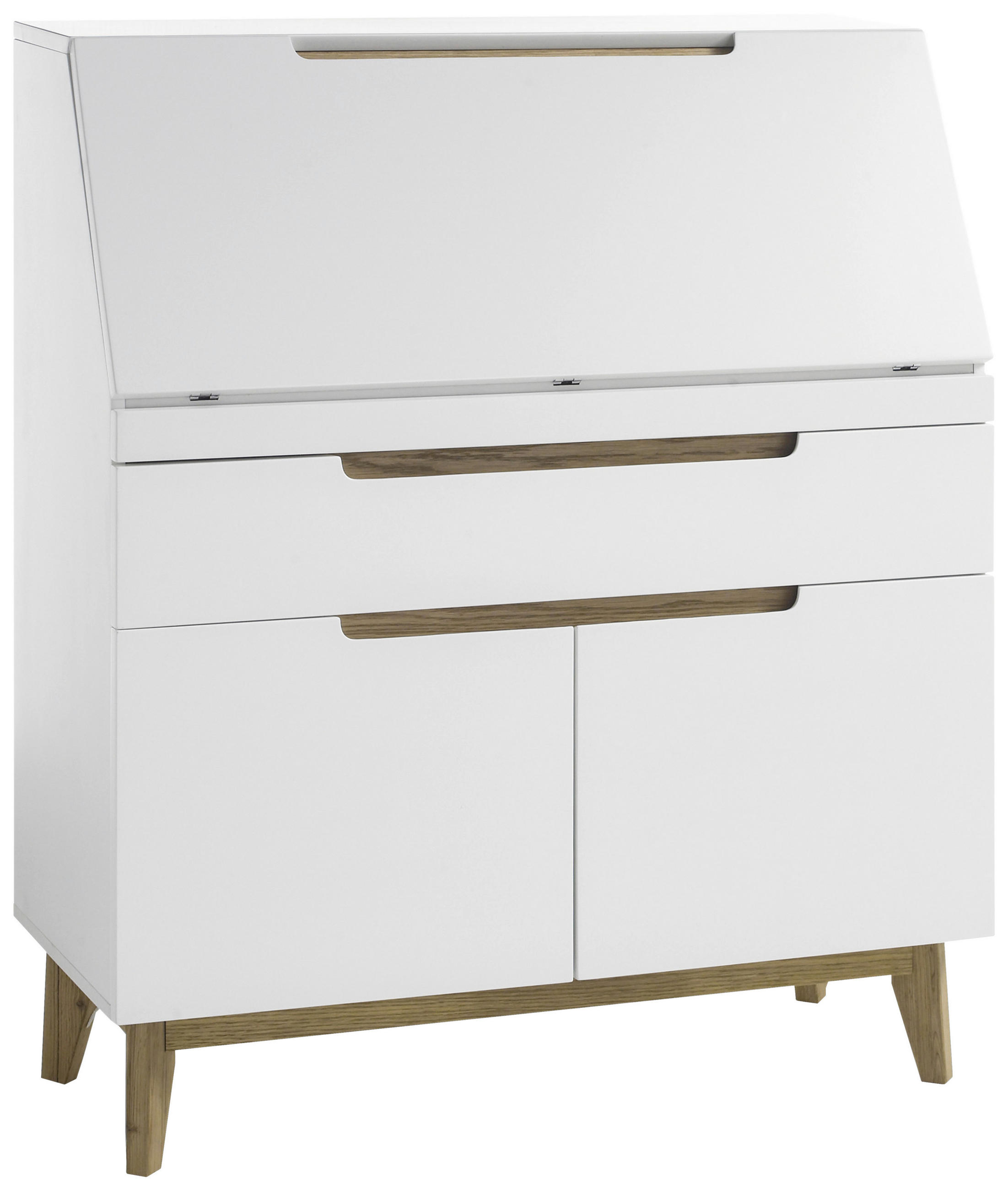 SEKRETÄR in Holz, Holzwerkstoff 97/113/40 cm - Weiss/Eichefarben, Modern, Holz/Holzwerkstoff (97/113/40cm) - Livetastic