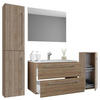 BADEZIMMER 5-teilig  in 126 cm  - Weiss/Alufarben, Modern, Keramik/Holzwerkstoff (126cm) - MID.YOU