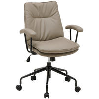 SCAUN ROTATIV  imitație piele nămol  - nămol/negru, Lifestyle, plastic/metal (63/88.5-96.5/63cm) - Novel