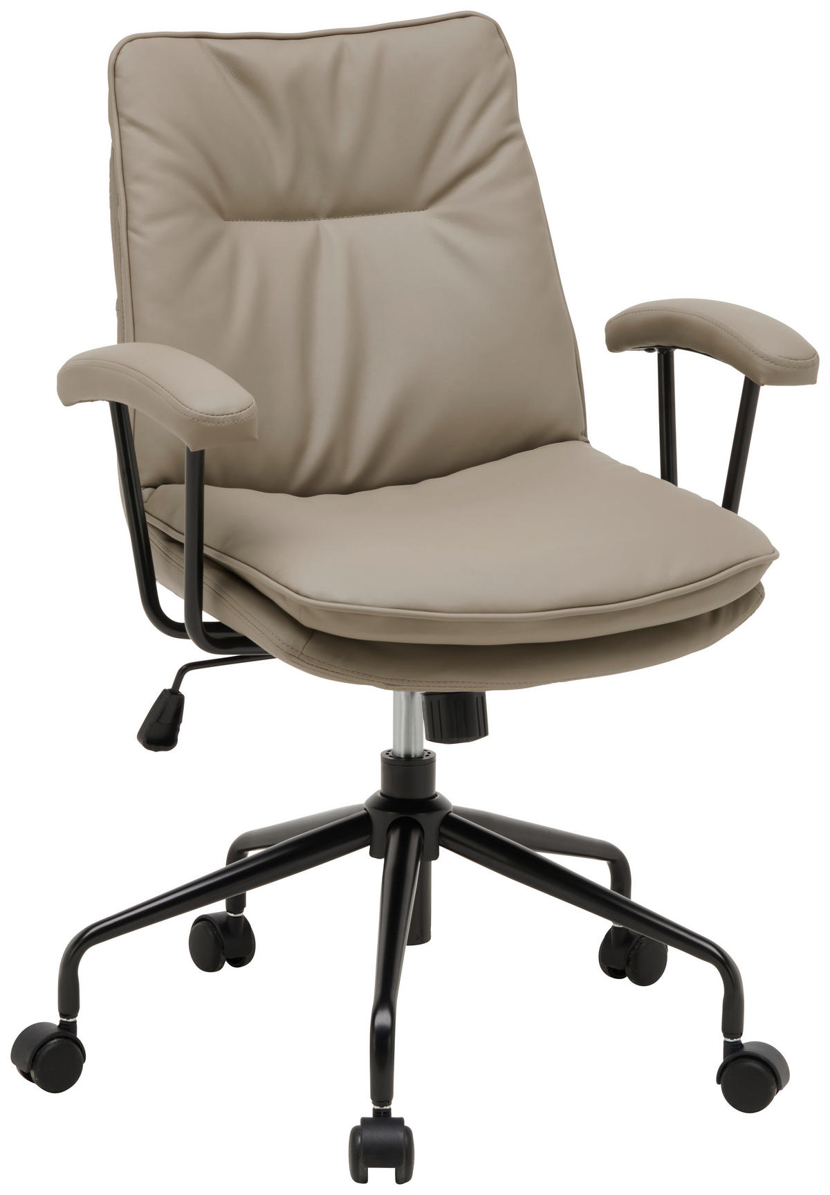 SCAUN ROTATIV  imitație piele nămol  - nămol/negru, Lifestyle, plastic/metal (63/88.5-96.5/63cm) - Novel